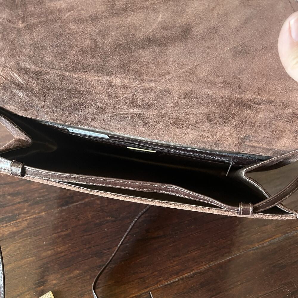 Scepi Women Purse Made In Italy Brown Leather Suede VTG Crossbody Shoulder Bag - Picture 12 of 12